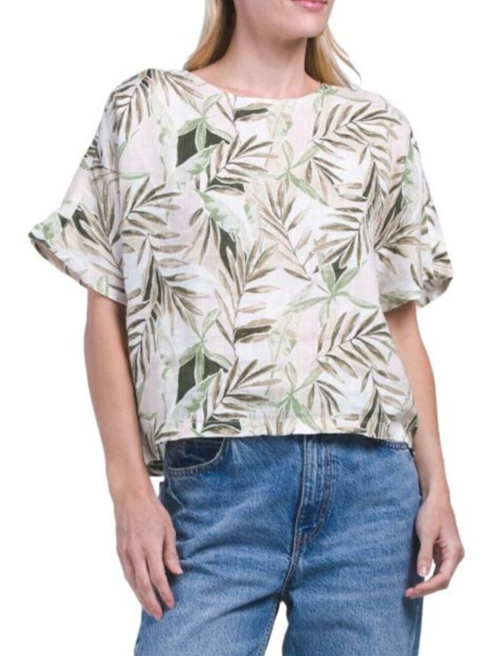 CALYPSO ST. BARTH Linen Button Back Tee